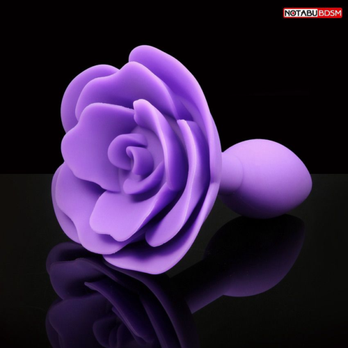 Фиолетовая гладкая анальная втулка-роза - 5