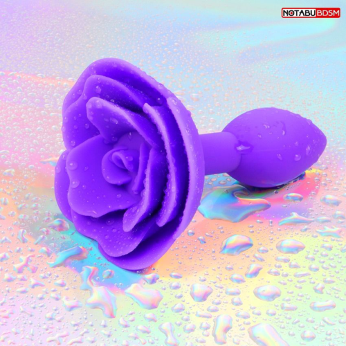 Фиолетовая гладкая анальная втулка-роза - 6