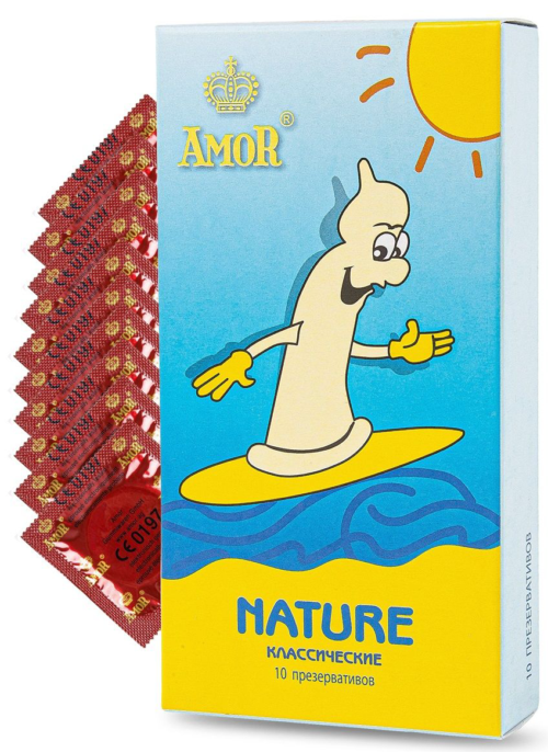 Классические презервативы AMOR Nature Яркая линия - 10 шт. - 0