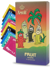 Ароматизированные презервативы AMOR Fruit Яркая линия - 10 шт. - 0