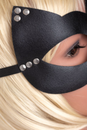 Пикантная черная маска Кошка с заклепками - 3
