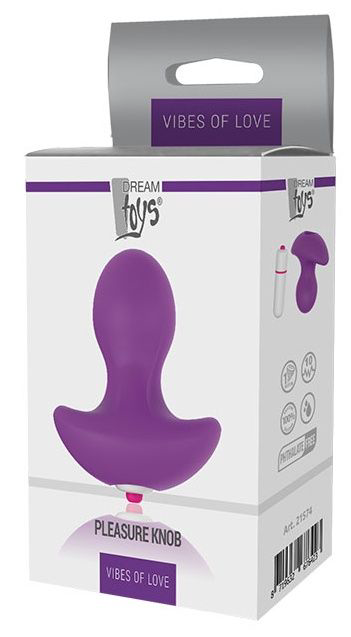 Фиолетовая вибропробка PLEASURE KNOB - 6,5 см. - 2