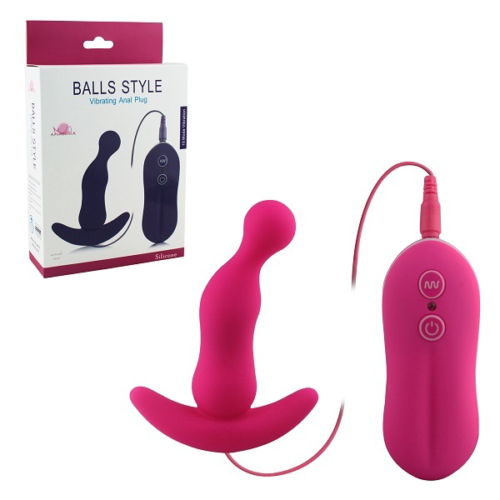 Розовый анальный стимулятор Balls Style Vibrating Anal Plug - 1