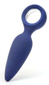 Синяя вибропробка с кольцом Kiss Toy - 12 см. - 0