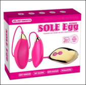 Парные розовые виброяца Sole Egg с пультом - 2