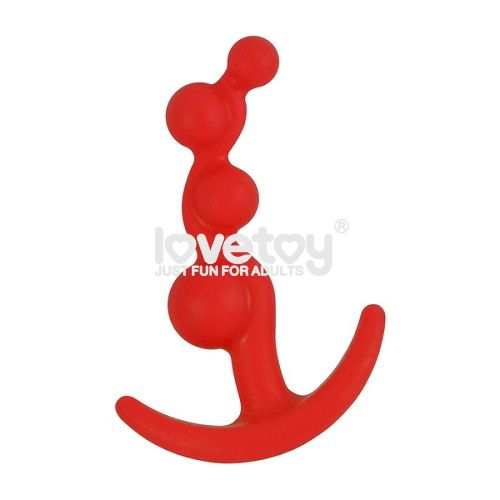 Красная анальная цепочка LURE ME Silicone Anal Toy - 10,5 см. - 0