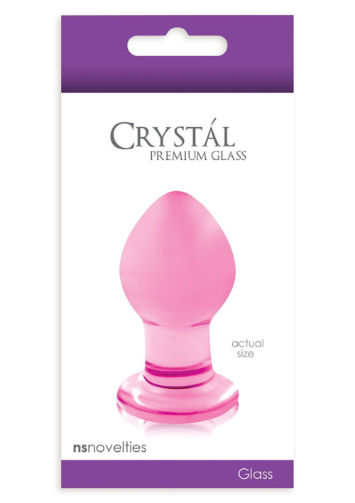 Малая розовая стеклянная анальная пробка Crystal Small - 6,2 см. - 1