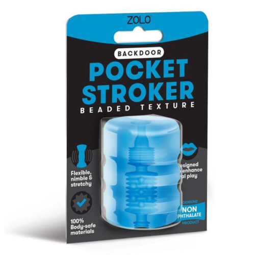 Голубой портативный мастурбатор Zolo Backdoor Pocket Stroker - 1