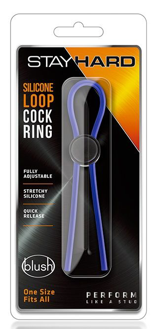 Синее эрекционное лассо Silicone Loop Cock Ring - 2
