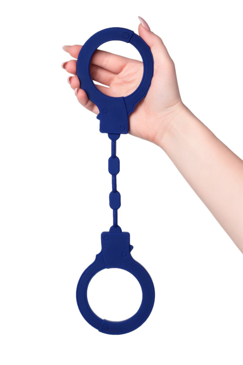 Синие силиконовые наручники Штучки-дрючки - 2