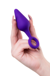 Фиолетовая анальная втулка с ограничительным колечком - 11,5 см. - 4