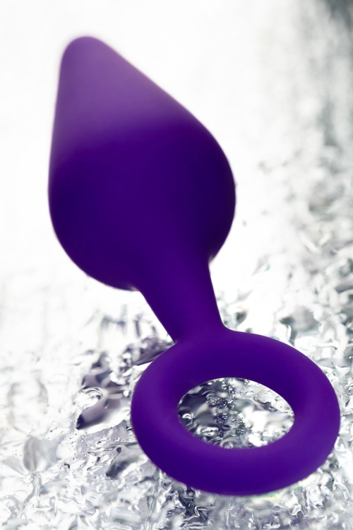 Фиолетовая анальная втулка с ограничительным колечком - 11,5 см. - 9