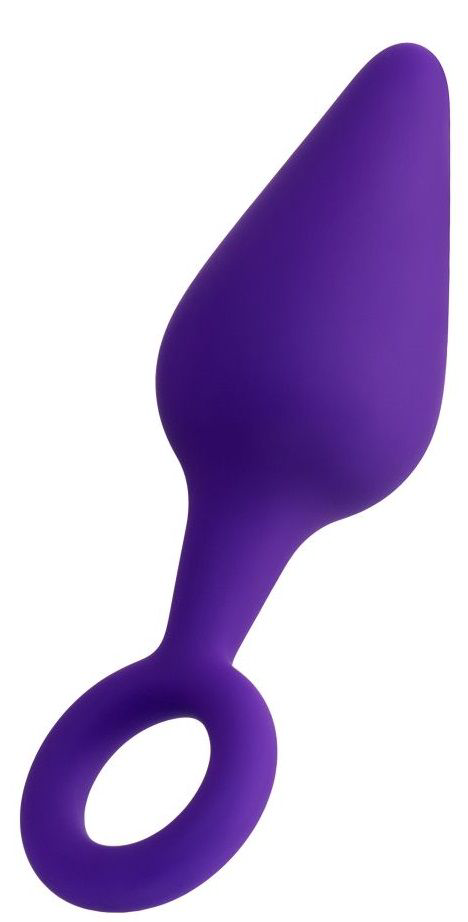 Фиолетовая анальная втулка с ограничительным колечком - 11,5 см. - 0
