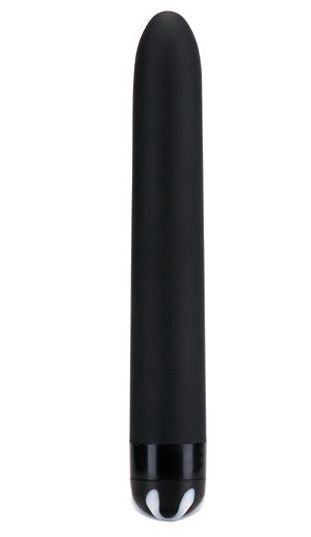 Черный гладкий вибромассажер Aqua Silk - 15,5 см. - 0