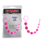 Розовая анальная цепочка с колечком Sassy Anal Beads - 26,7 см. - 1