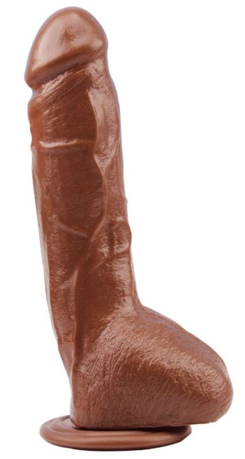Коричневый фаллоимитатор Brunet Trick Penis - 22,5 см.