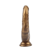Золотистый анально-вагинальный фаллоимитатор Ivana Havesex - 19,5 см. - 3