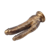 Золотистый анально-вагинальный фаллоимитатор Ivana Havesex - 19,5 см. - 4