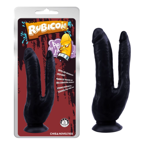Черный анально-вагинальный фаллоимитатор Dark Magic Dual Penis - 19,5 см. - 1