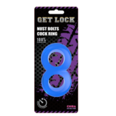 Синее эрекционное кольцо-восьмерка Duo Cock 8 Ball Ring - 1