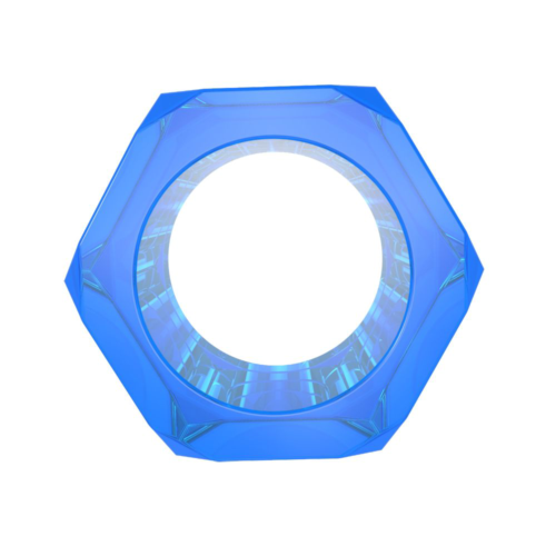 Синее эрекционное кольцо-шестигранник Nust Bolts Cock Ring - 0
