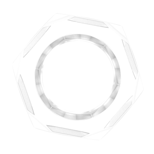 Прозрачное эрекционное кольцо-шестигранник Nust Bolts Cock Ring - 0