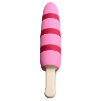 Розовый вибростимулятор-эскимо 10X Popsicle Vibrator - 21,6 см.
