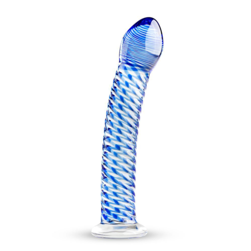 Голубой стеклянный фаллоимитатор Glass Dildo No.5 - 18 см. - 0