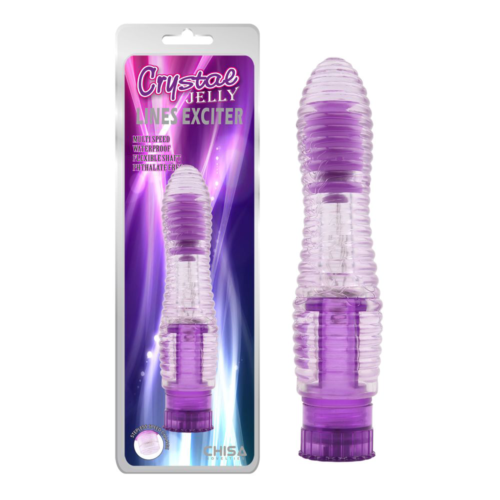 Фиолетовый вибратор с рёбрышками Lines Exciter - 16,2 см. - 1