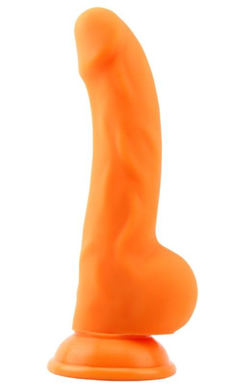 Оранжевый фаллоимитатор Carl.L - 21,8 см. - 0