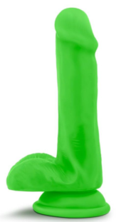 Зеленый фаллоимитатор 6 Inch Silicone Dual Density Cock with Balls - 15,24 см. - 0