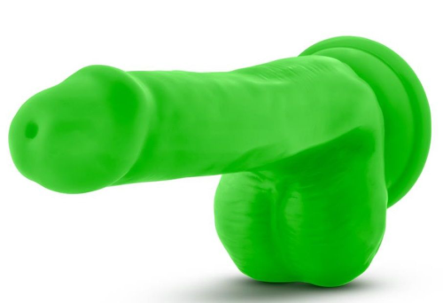 Зеленый фаллоимитатор 6 Inch Silicone Dual Density Cock with Balls - 15,24 см. - 3