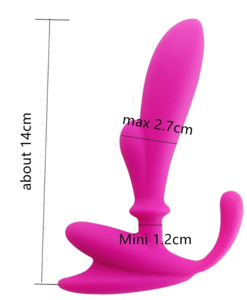 Розовый вибромассажёр простаты с выносным пультом Anal Pleasure 2 - 14 см. - 2