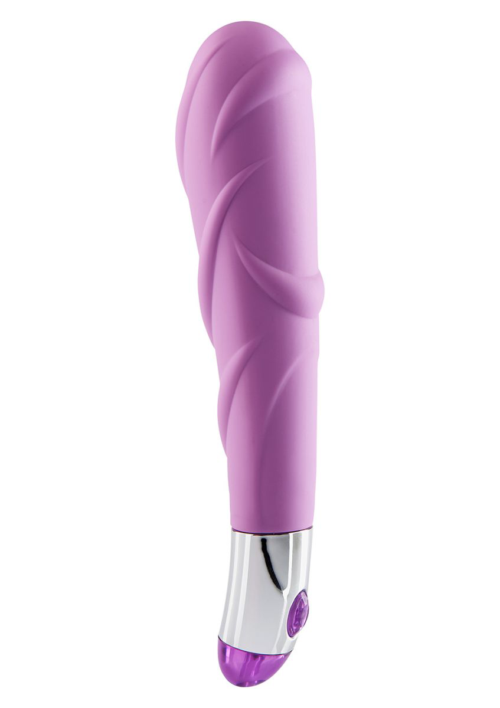 Фиолетовый ребристый вибратор Lovely Vibes Laced - 18,5 см. - 0