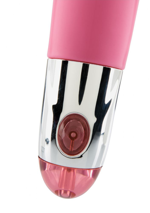 розовый вибратор со стимуляцией клитора Lovely Vibes G-spot Twin - 20 см. - 1