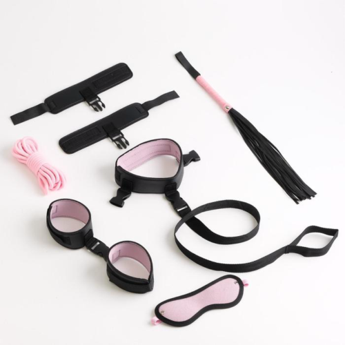 Черно-розовый эротический набор из 7 предметов - 1