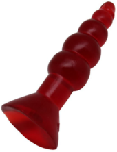 Красная гелевая анальная ёлочка - 17 см. - 2