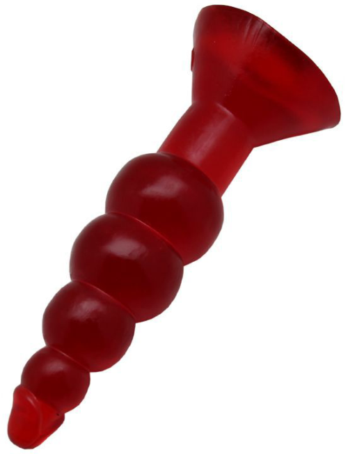 Красная гелевая анальная ёлочка - 17 см. - 1