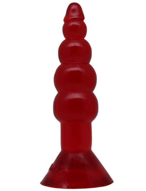 Красная гелевая анальная ёлочка - 17 см. - 0