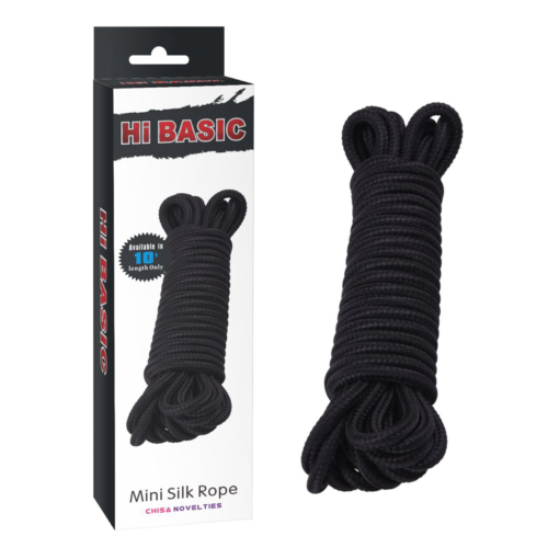Хлопковая черная верёвка для любовных игр Mini Silk Rope - 10 м. - 1