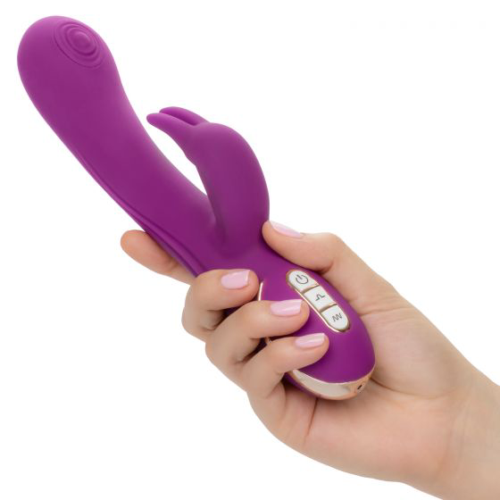 Фиолетовый вибратор-кролик Signature Silicone Thumping Rabbit с пульсирующим воздействием - 22,75 см. - 2