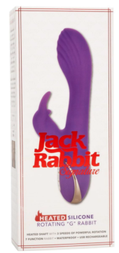 Фиолетовый вибратор-кролик с нагревом Jack Rabbit Signature Heated Silicone Rotating - 21,5 см. - 1