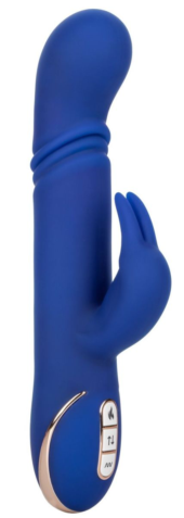 Синий вибратор-кролик с нагревом The Heated Silicone Thrusting G Rabbit - 21,5 см. - 0