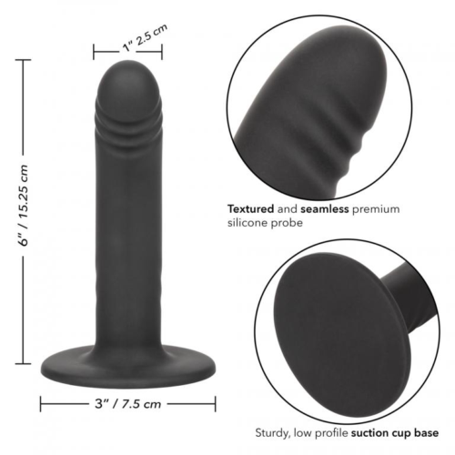 Черный анальный стимулятор 6” Ridged Probe - 15,25 см. - 1