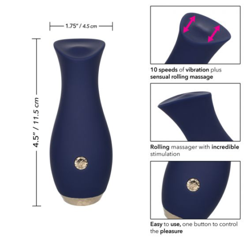 Синий клиторальный стимулятор Tulip - 11,5 см. - 3