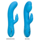 Голубой вибромассажер Insatiable G Inflatable G-Bunny с функцией расширения - 21 см. - 2