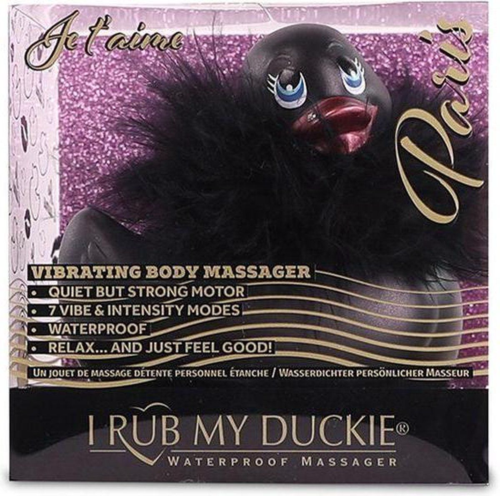 Черный вибратор-уточка I Rub My Duckie 2.0 Paris - 1