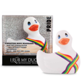 Белый вибратор-уточка I Rub My Duckie 2.0 Pride - 1