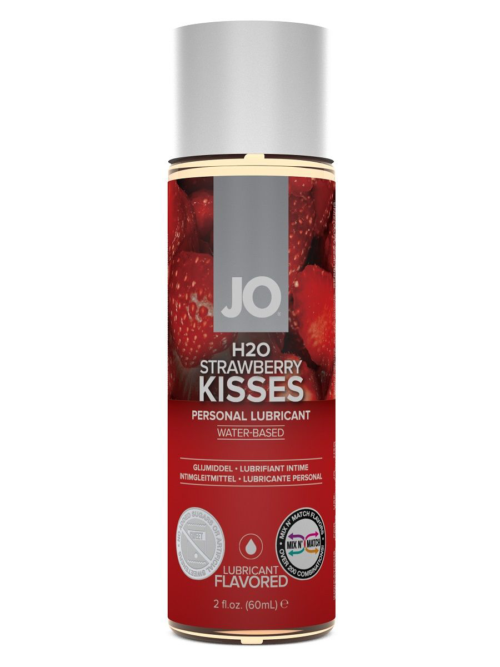 Лубрикант на водной основе с ароматом клубники JO Flavored Strawberry Kiss - 60 мл. - 0