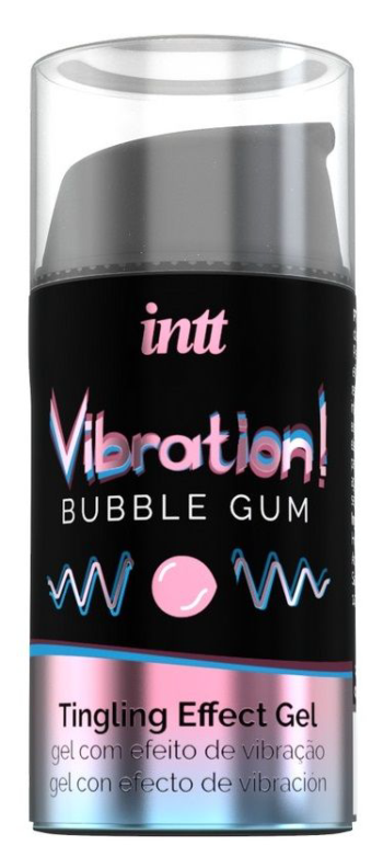 Жидкий интимный гель с эффектом вибрации Vibration! Bubble Gum - 15 мл.